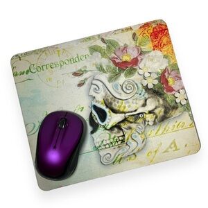 Sugar Skull Floral Computer Laptop Mouse Pad Custom Made‎ Profile Skull Floral